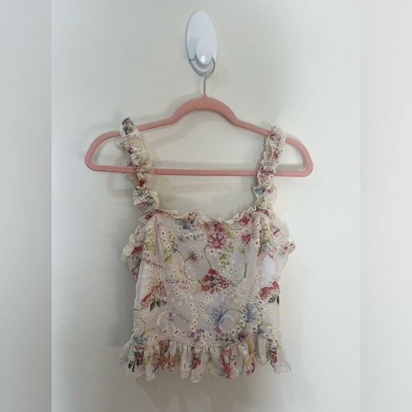 Floral Ruffle Strap Top - Picture 2 of 8